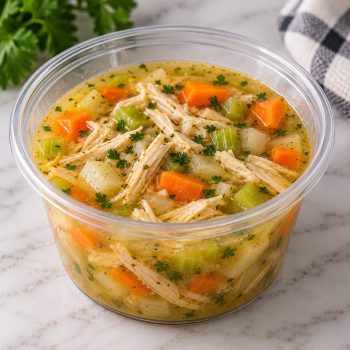 Sopas de vegetales y pollo