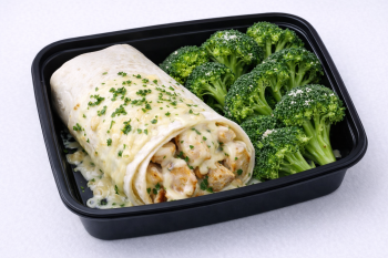 Low carb cheesy chicken wrap