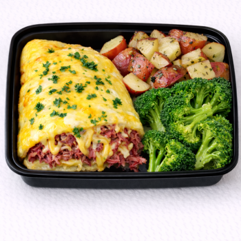 Corned beef and cheese omelette