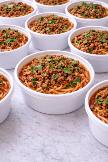 Shirataki spaghetti con carne molida