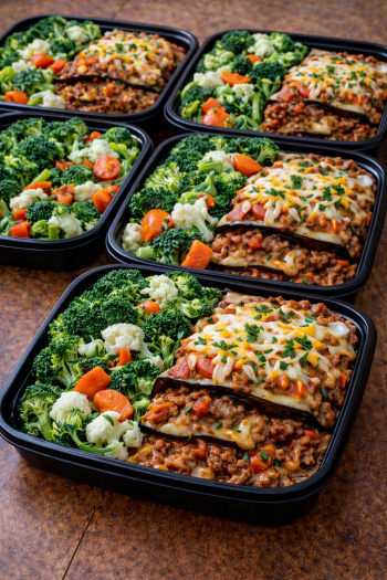 Lasagna de berenjena con carne molida