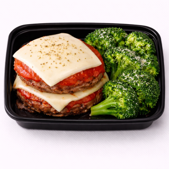 Bunless double milanesa cheeseburger