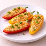 Mini sweet peppers rellenos de dip de pollo