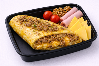 Omelette de sausage y queso