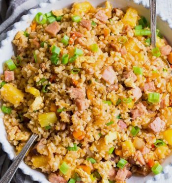 Arroz de coliflor con jamón