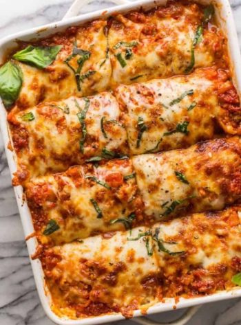 Lasagna de berenjena con carne de res