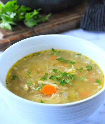 Sopas de pollo y vegetales