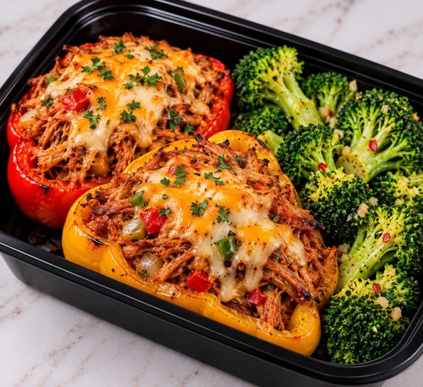 Pimiento relleno de pulled pork