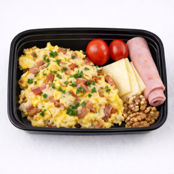 Revoltillo de bacon y queso